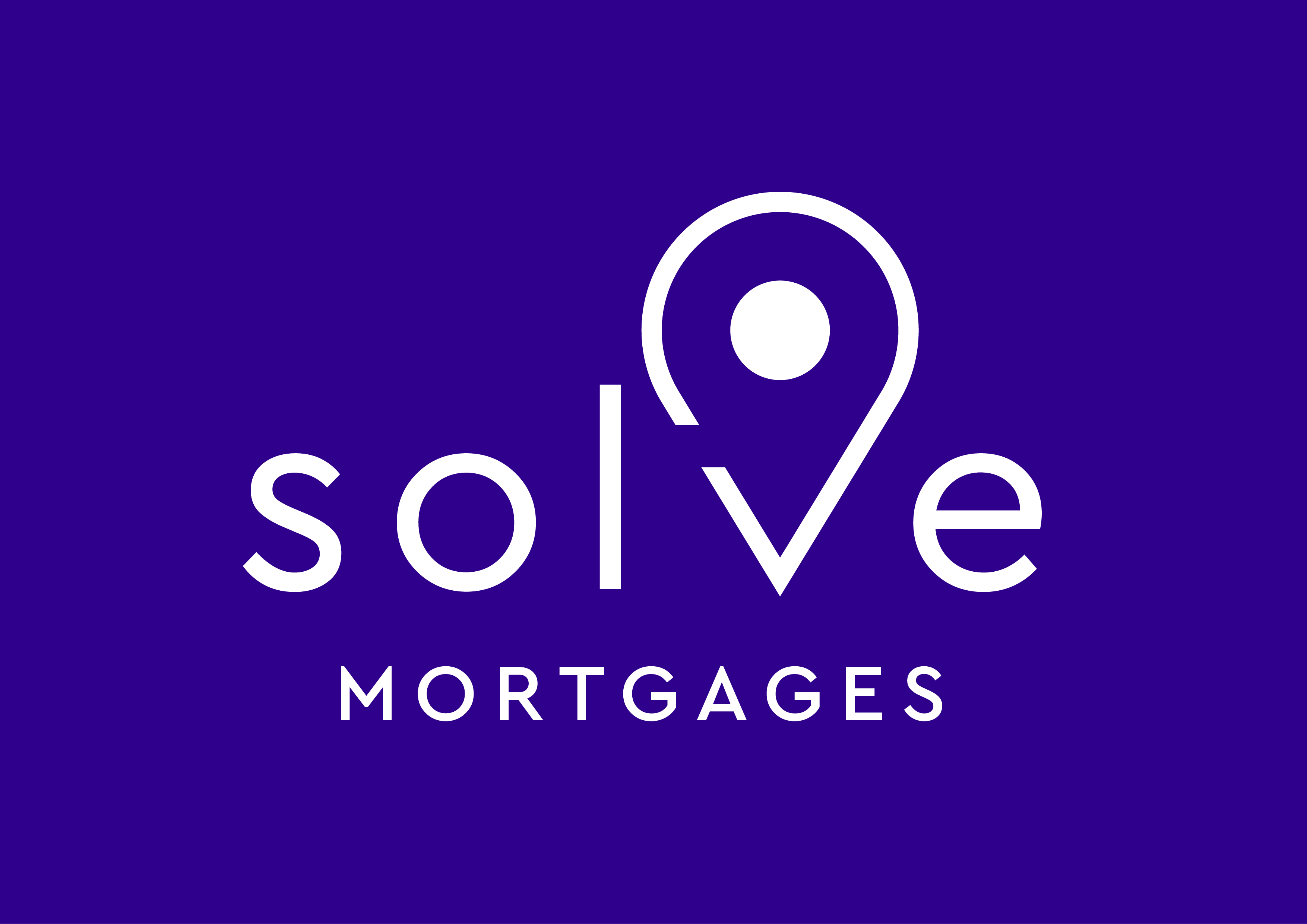 Solve Mortgages Logo [#2e008b-White on Blue]